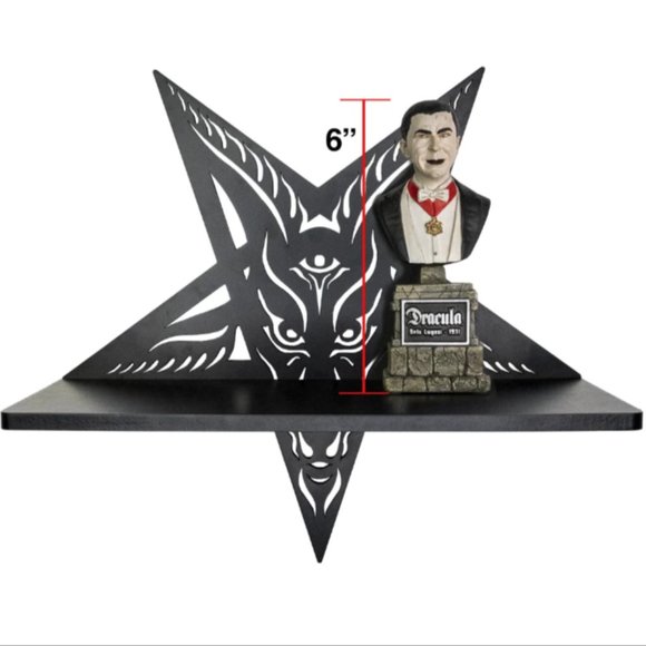 BAPHOMET SHELF!! Black Mini Wall Wooden Shelving Kit NIB - Picture 3 of 6